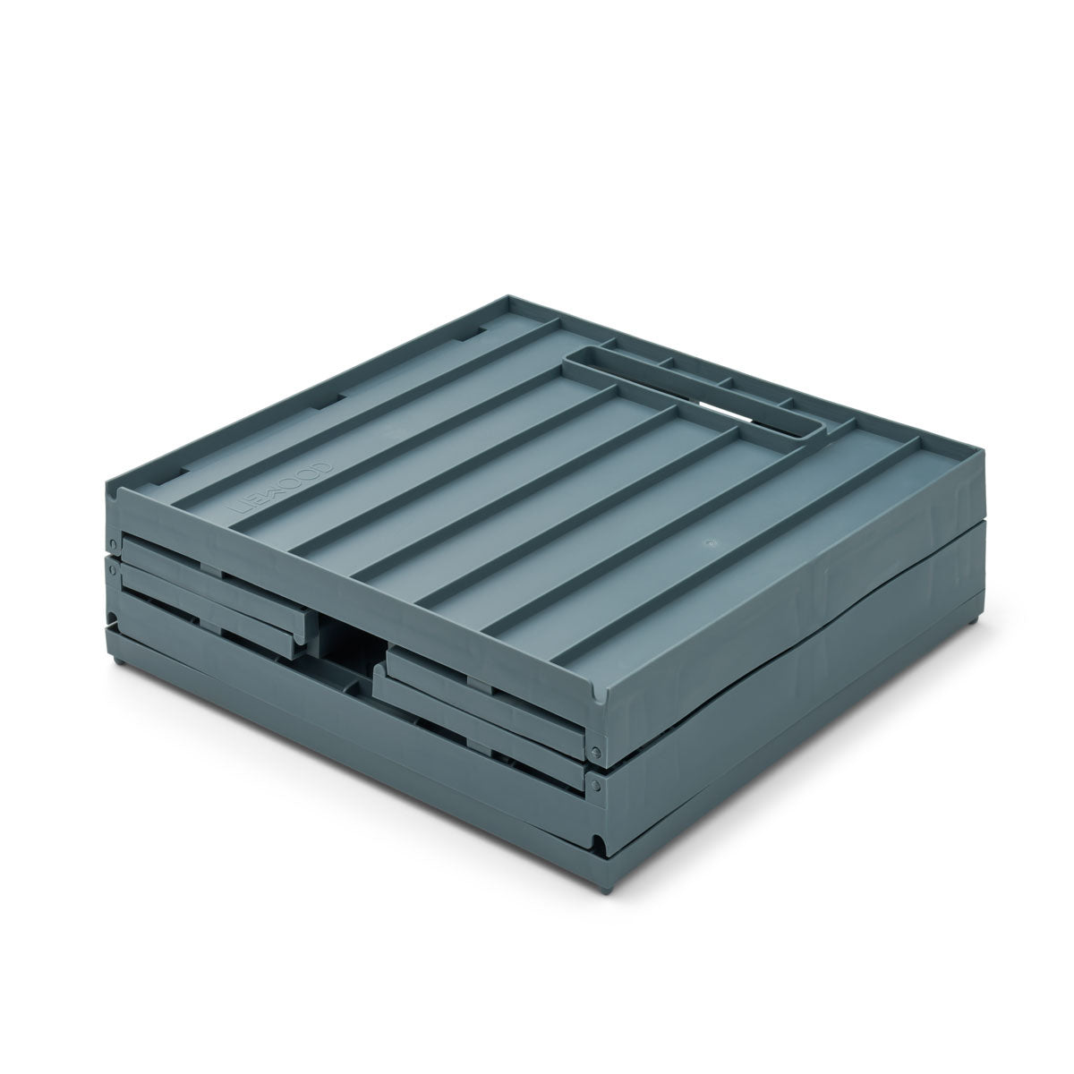 Faltkiste Elijah quadratisch mit Deckel - Whale Blue
