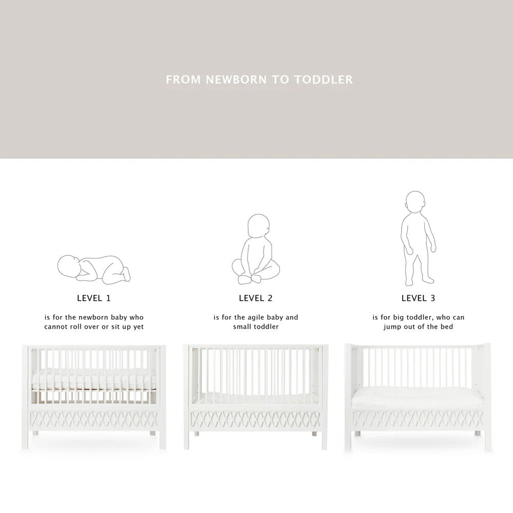 Babybett 60x120cm "Harlequin" White - little something
