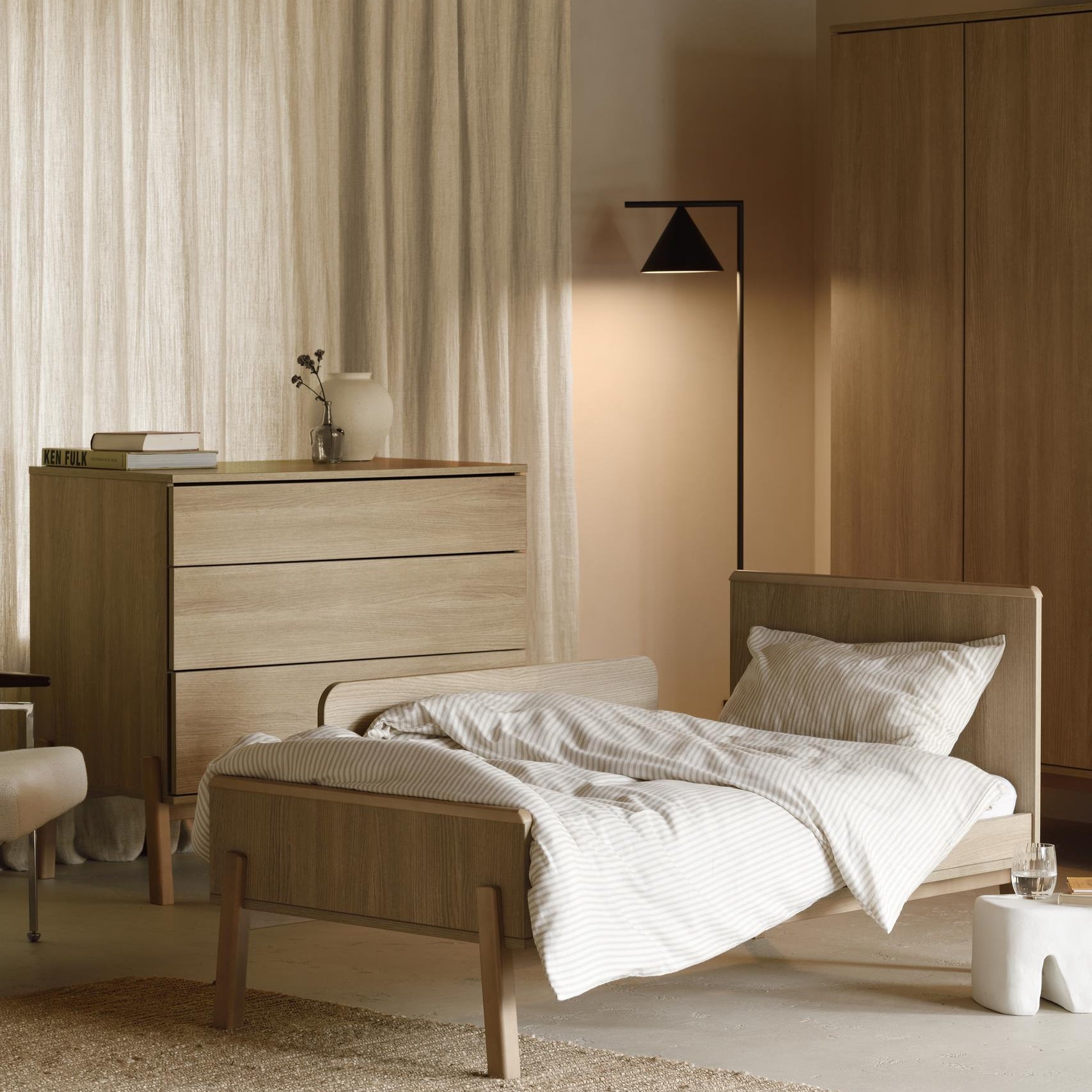 Babybett Ashi - Honey Ash 140x70cm (inkl. Umbaumöglichkeit in ein Kinderbett 140x70cm) - little something