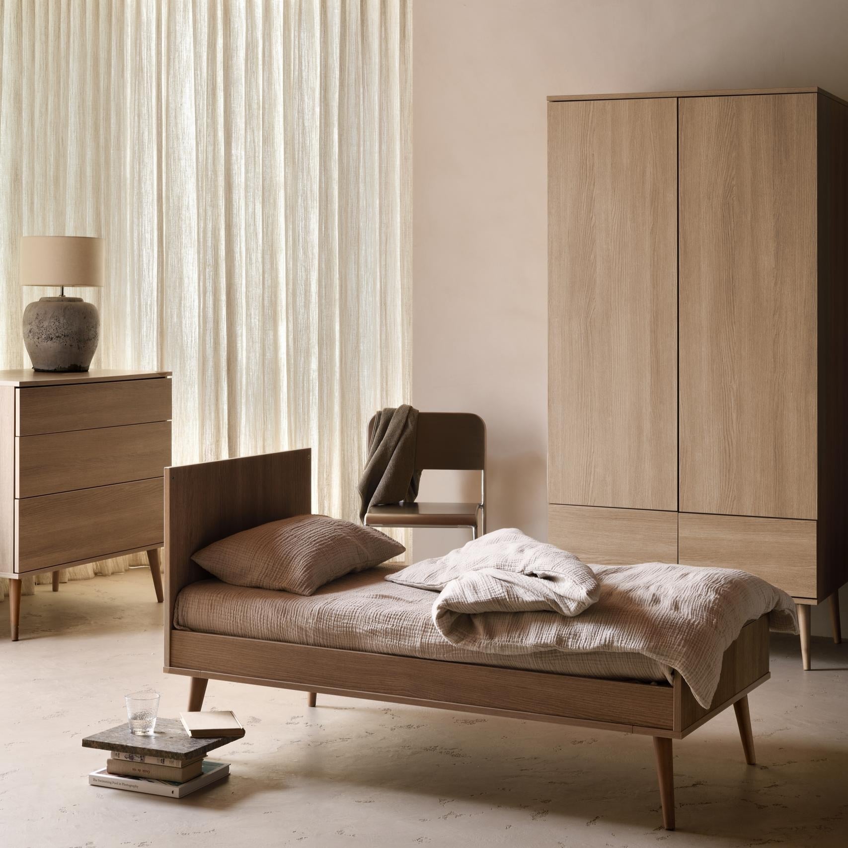 Babybett Flow - Honey Ash 140x70cm (inkl. Umbaumöglichkeit in ein Kinderbett 140x70cm) - little something