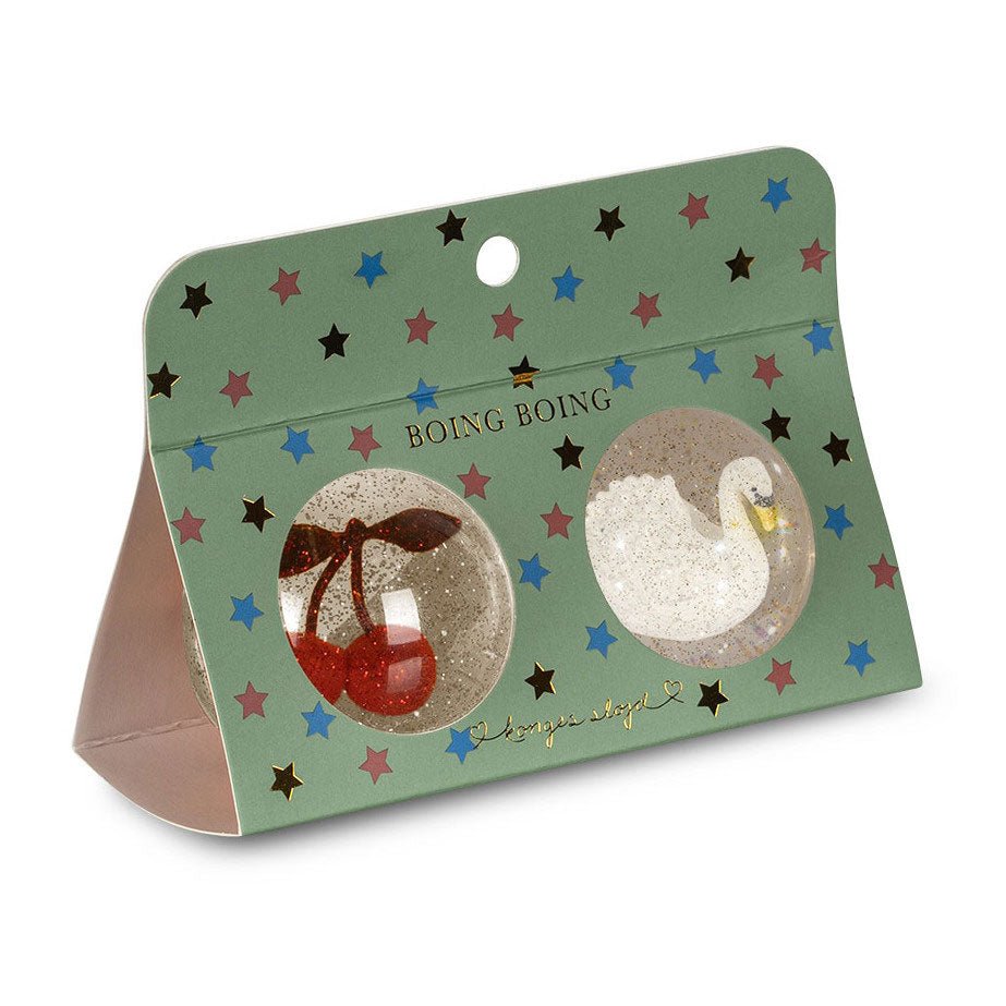 Flummi 2er Set "Bouncing Ball Set Cherry/Swan" - Kirsche/Schwan - little something