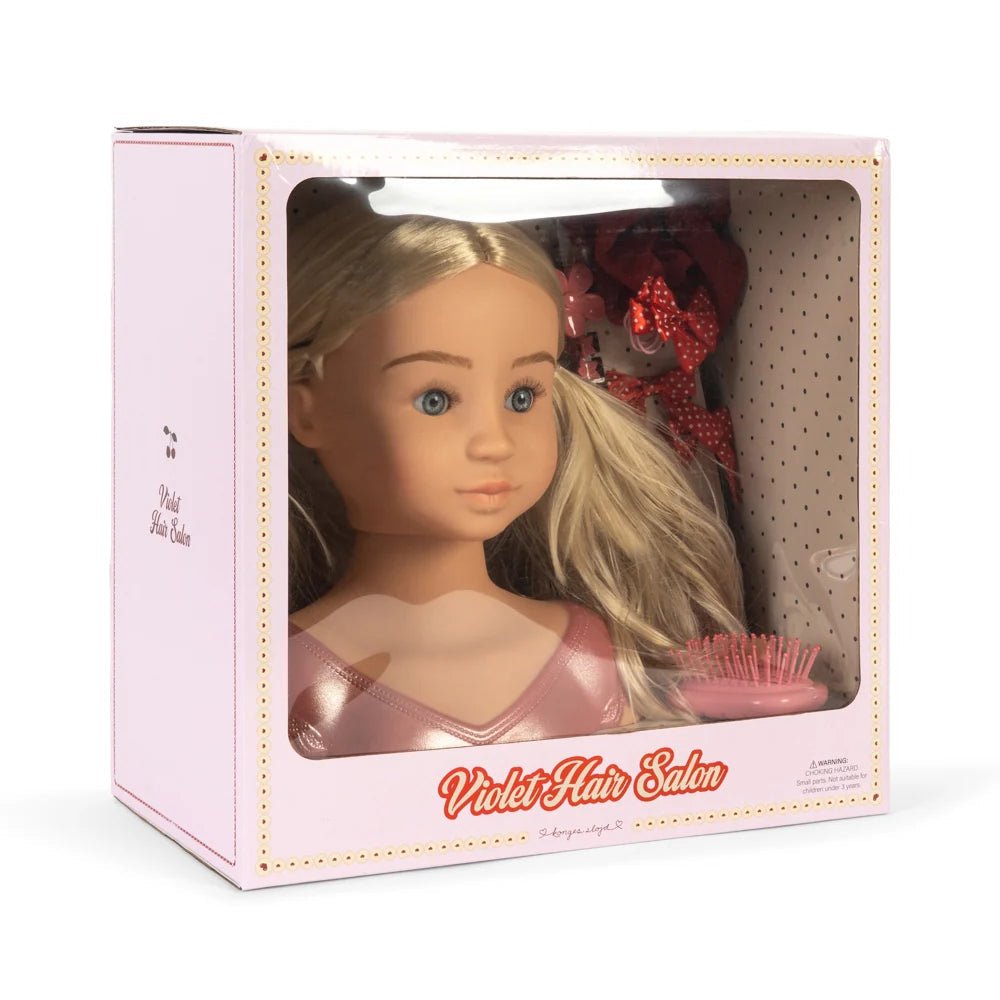 Frisierkopf "Doll Hair Salon Violet" inkl. Haarschmuck - little something