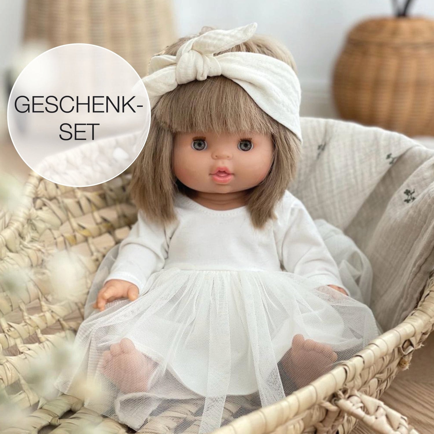 Geschenkset Puppe & Kleidung - Yze mit Ballerina - Kleid und Haarband - little something