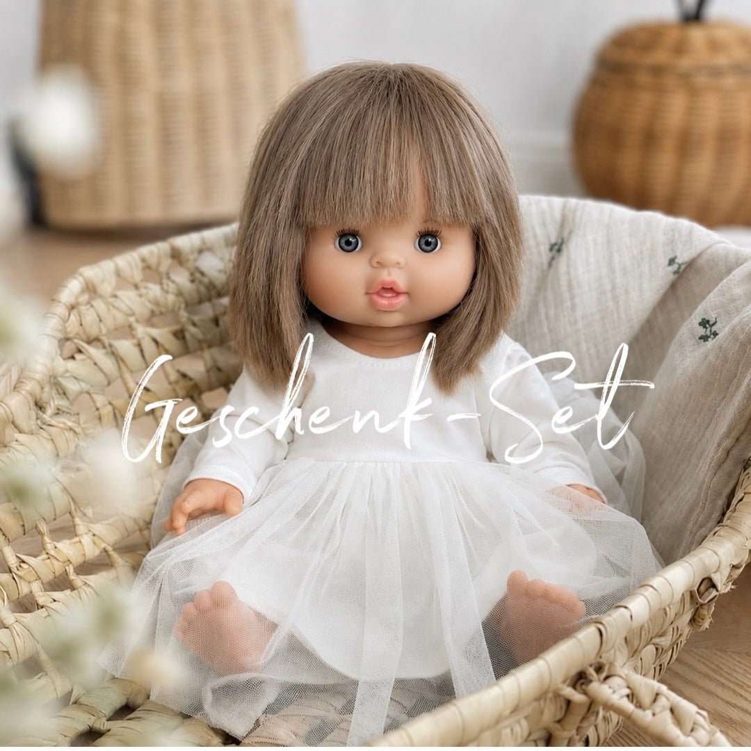 Geschenkset Puppe Yze & Tutu - Kleid milky - little something
