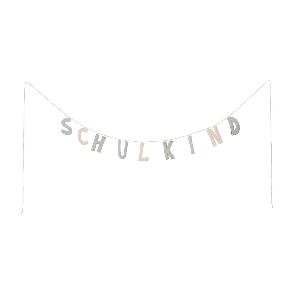 Girlande Schulkind aus Stoff - Blau - little something
