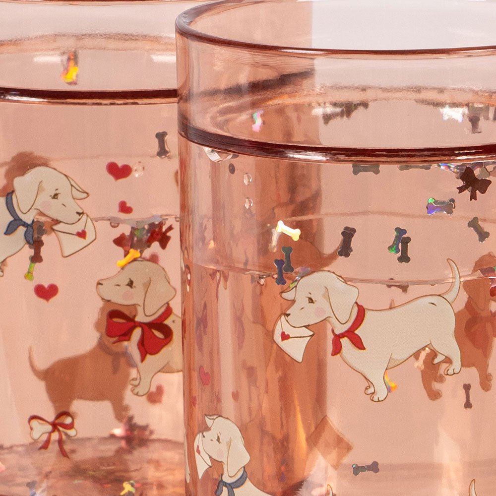 Glitzerbecher Hunde "Glitter Cup Woof Letter" - little something