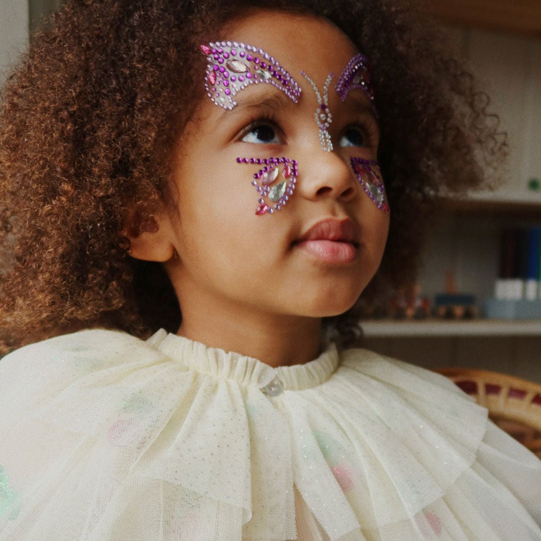 Glitzersteine für das Gesicht selbstklebend "Butterfly Face Jewels" - Purple Rain - little something