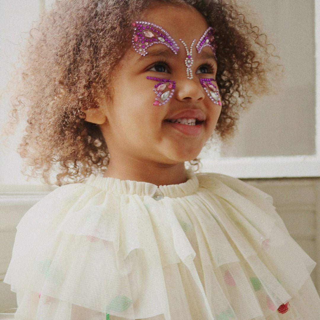 Glitzersteine für das Gesicht selbstklebend "Butterfly Face Jewels" - Purple Rain - little something