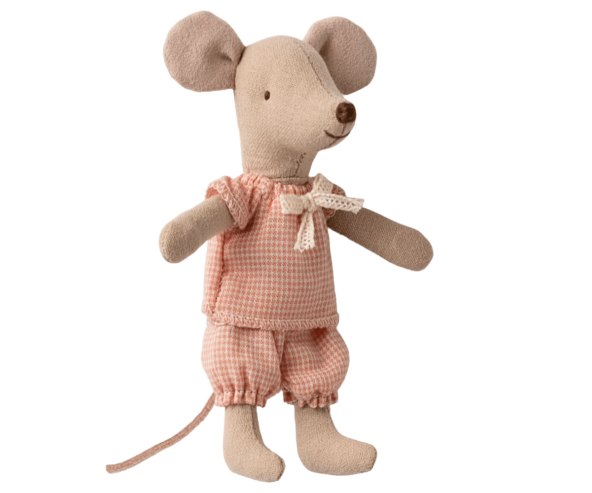 Große Schwester Maus rosa in Streichholzschachtel *magnetische Hände - little something