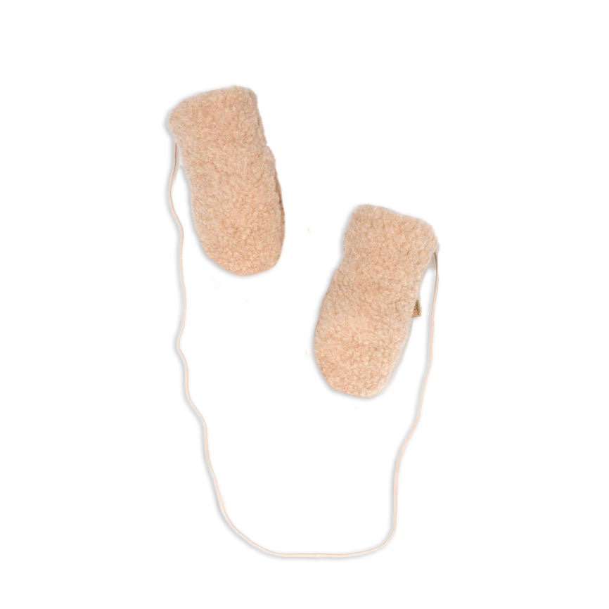 Handschuhe aus Wolle mit Band "Gully Baby" beige - little something