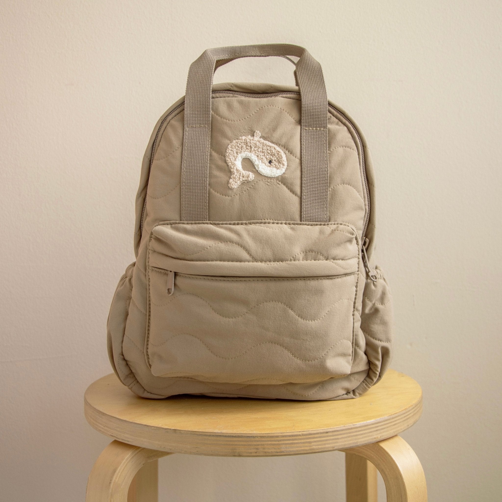 Kinderrucksack Wal "Wave" dark beige - little something