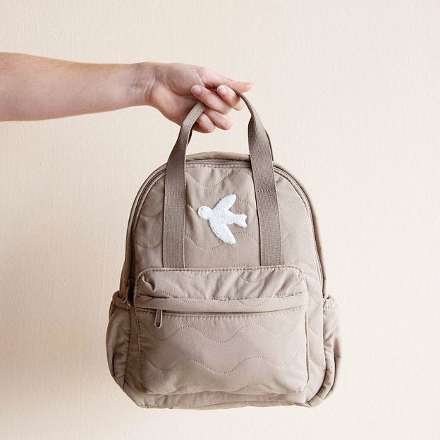 Kinderrucksack Bird "Wave" dark beige