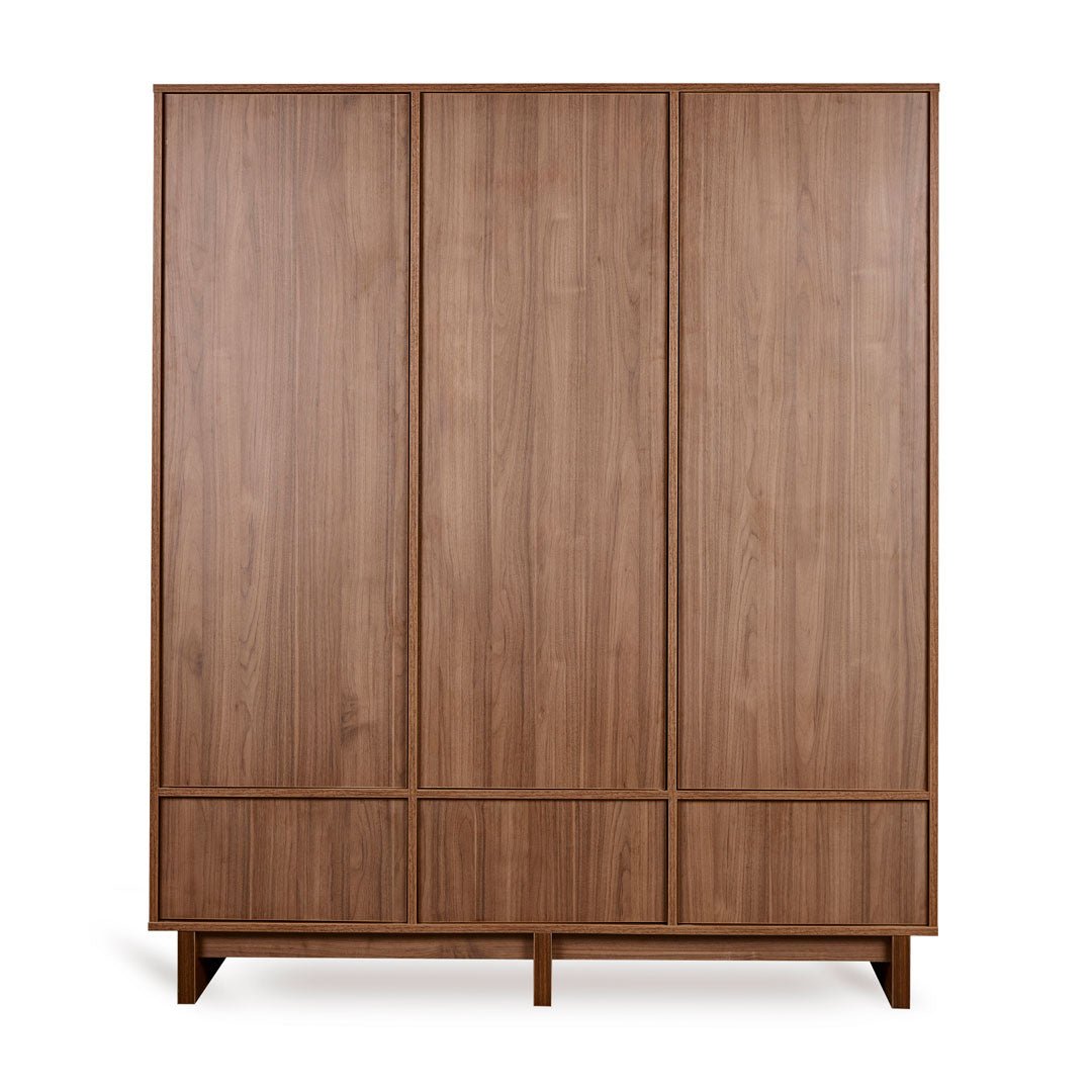 Kleiderschrank 3 - türig Kyjo - Walnut - little something