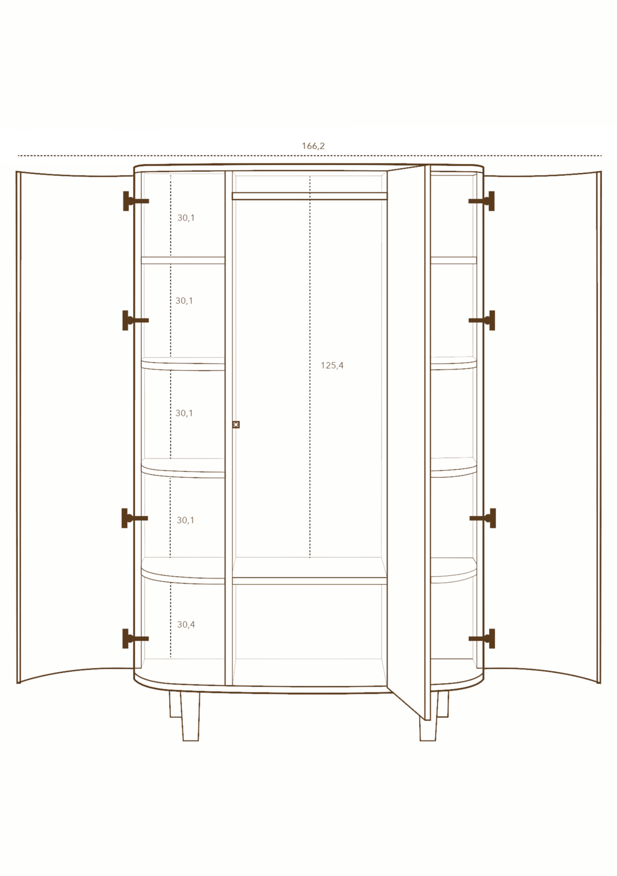 Kleiderschrank KAI - Smoked Oak - little something