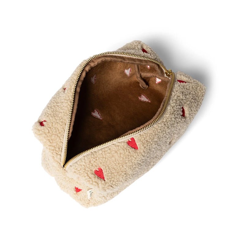 Kosmetiktasche Teddy Studio Noos ecru "Hearts" - little something
