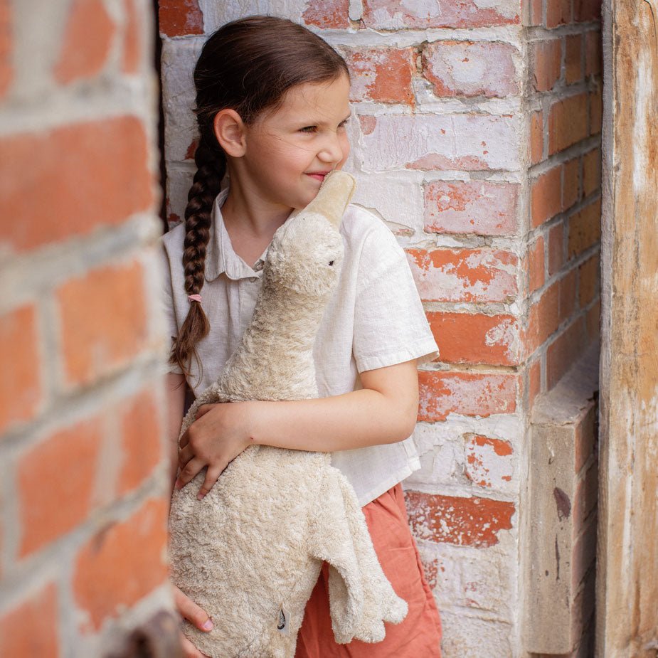 Kuscheltier Gans leinen mit Wärmekissen - groß - little something