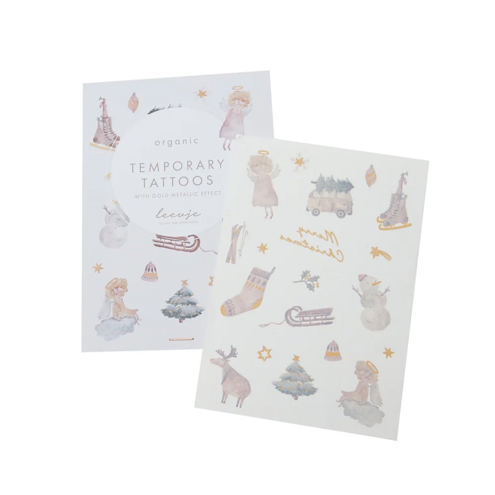 Organic Tattoos mit Weihnachtsmotiven "Christmas Angel" mit Goldfolie - little something