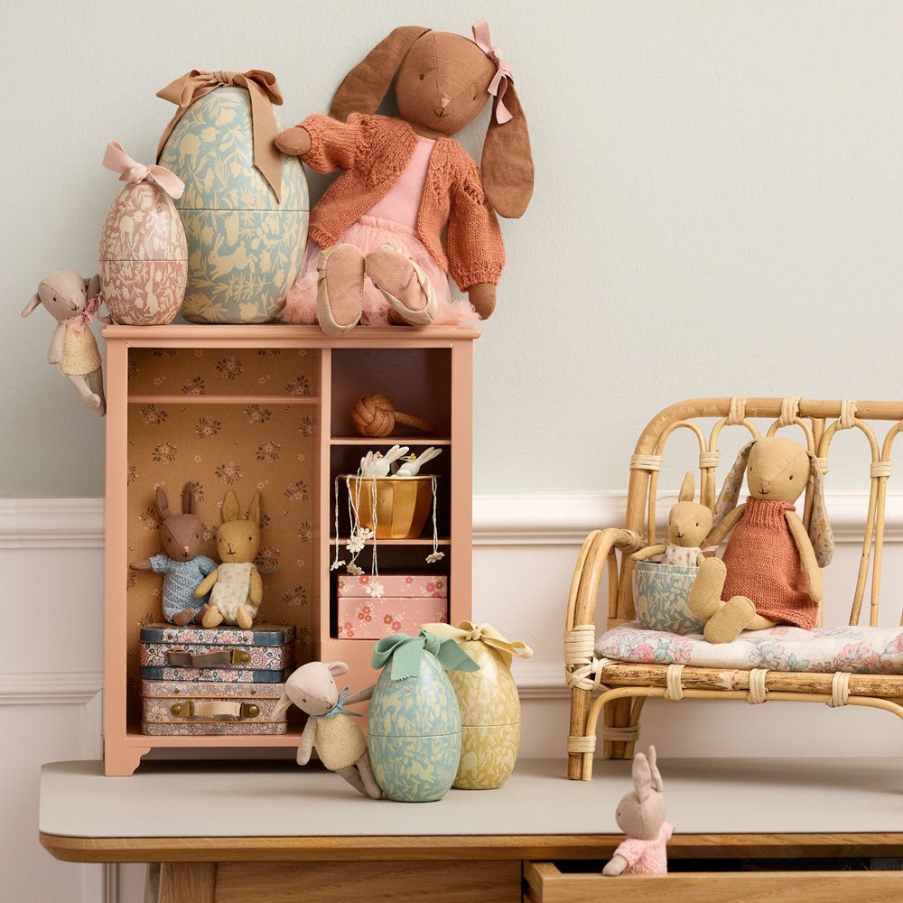 Osterei mit Mikro Kaninchen, klein - Dusty Blue - little something