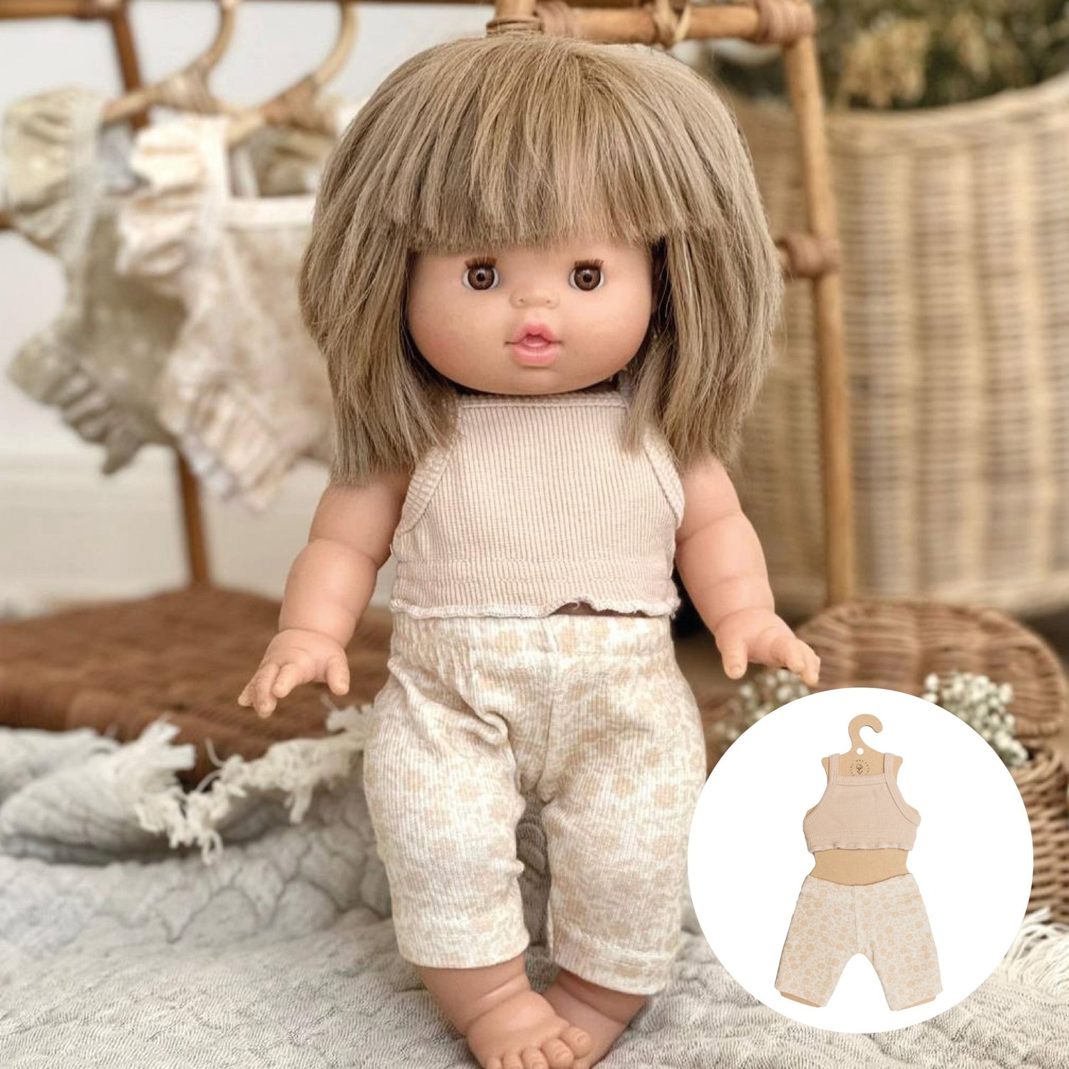 Puppenkleidung Leggings & Trägertop "Leggins Bouquet" - little something