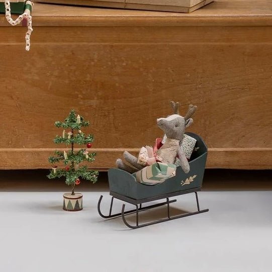 Schlitten Maus grün - little something