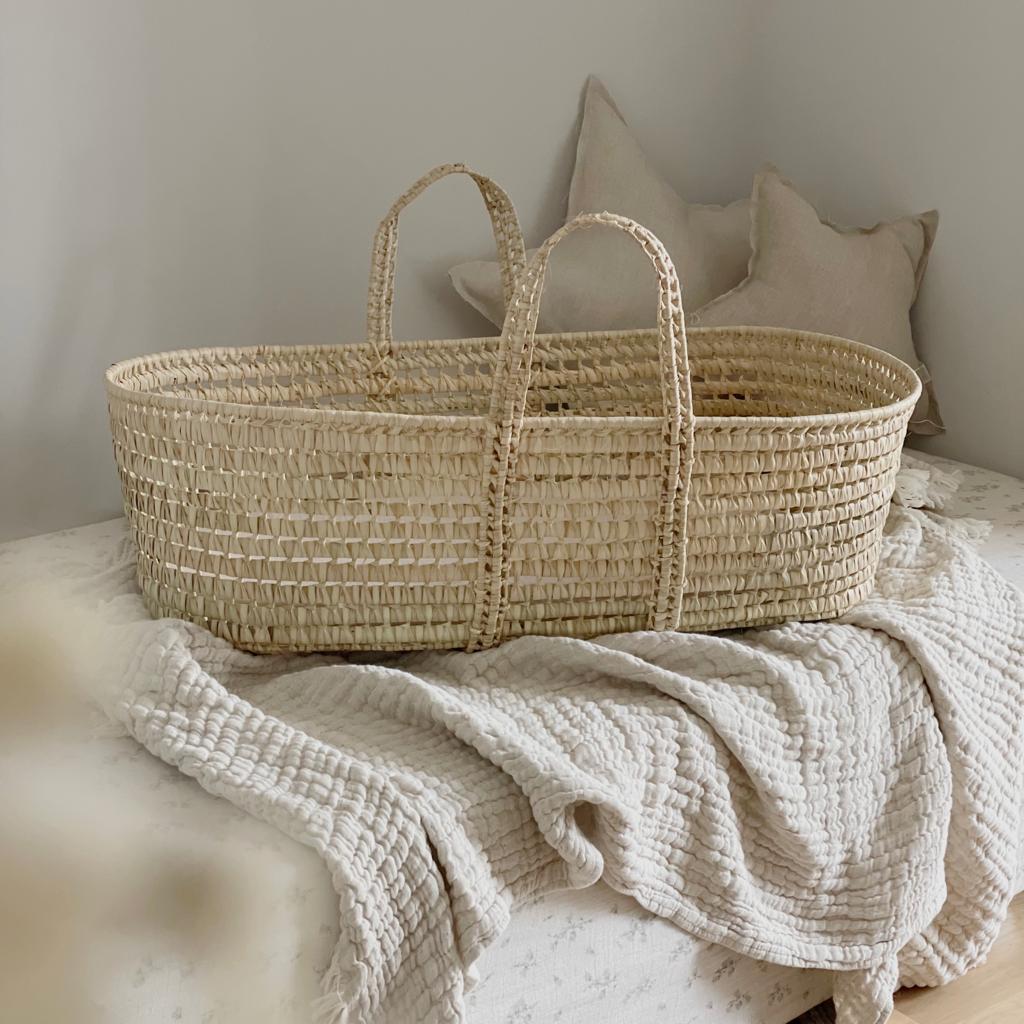 Set Moses Korb Natural inkl. Spannbettlaken ivory - little something