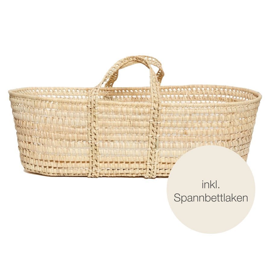 Set Moses Korb Natural inkl. Spannbettlaken ivory - little something
