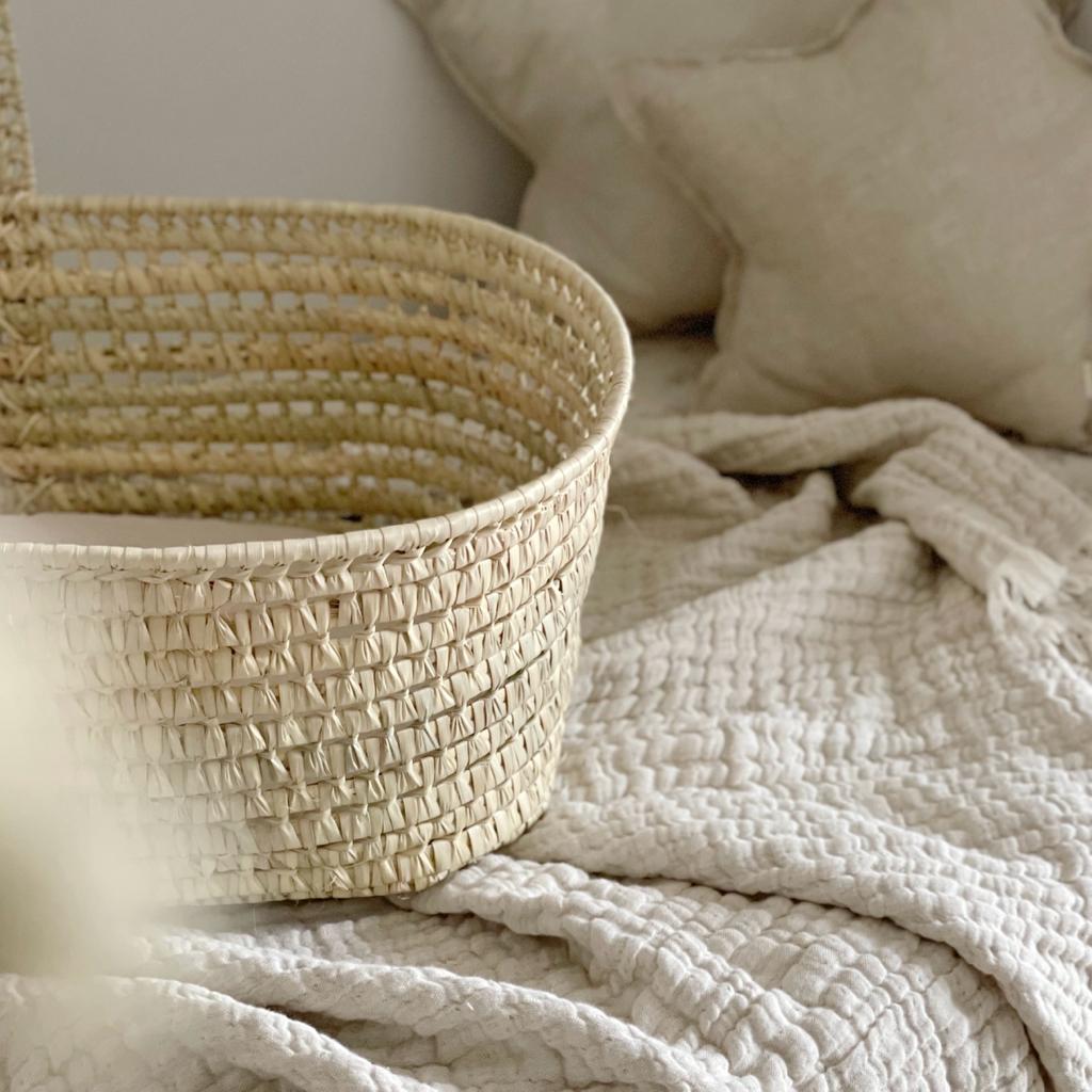 Set Moses Korb Natural inkl. Spannbettlaken ivory - little something