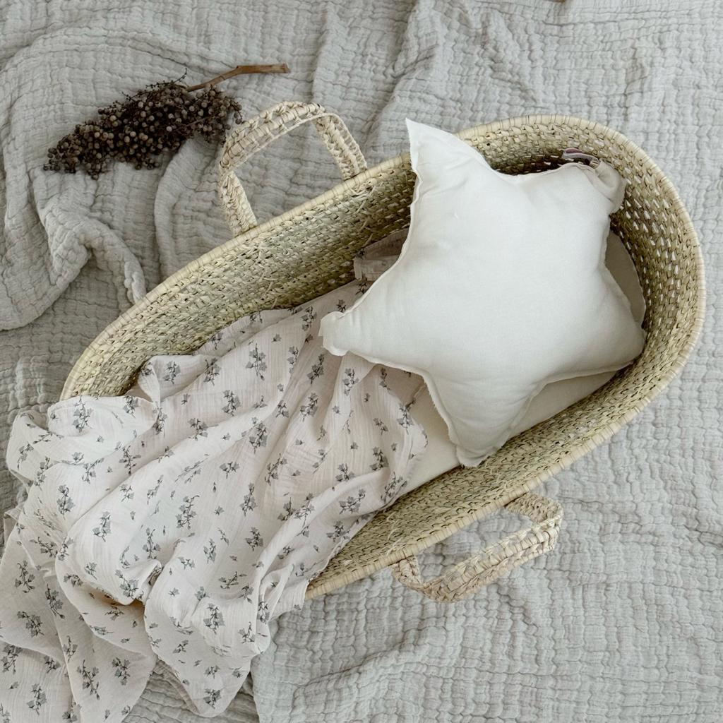 Set Moses Korb Natural inkl. Spannbettlaken ivory - little something