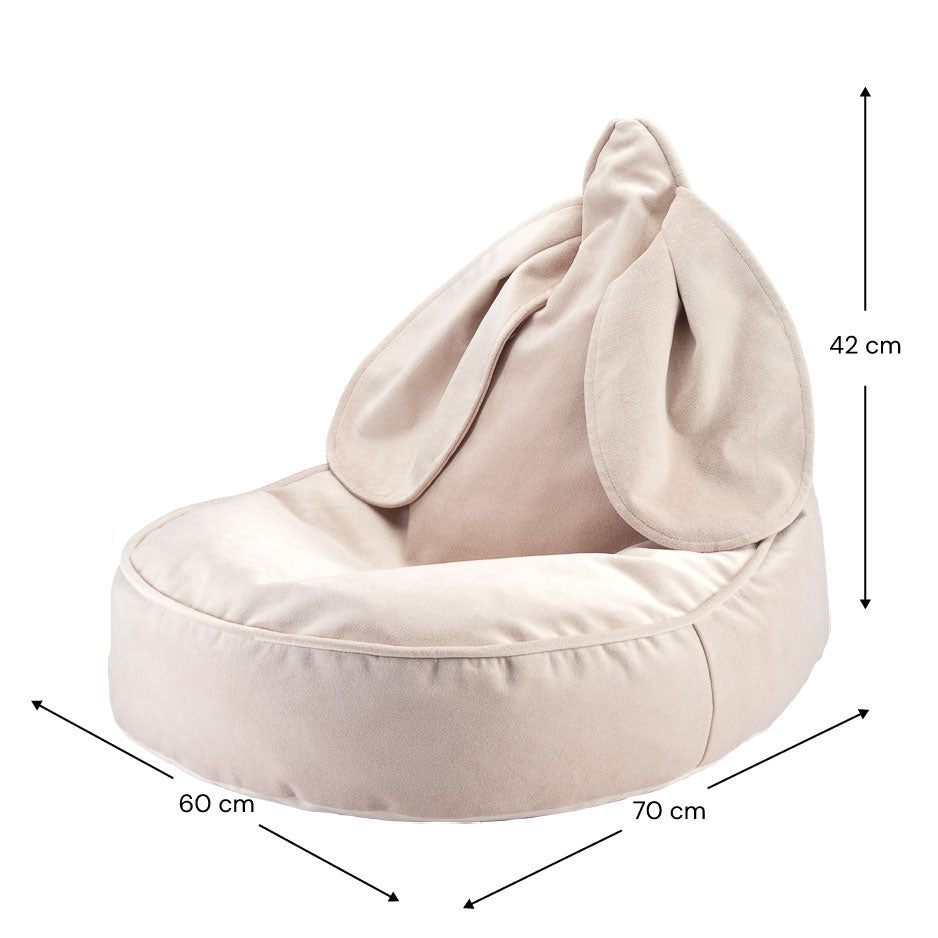 Sitzkissen Samt mit Hasenohren "Bunny Beanbag Dusty Beige" - little something