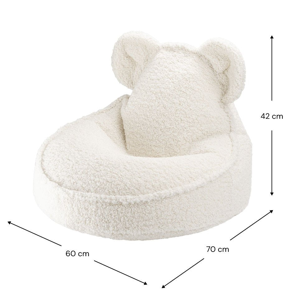 Sitzkissen Teddy mit Bärenohren "Bear Beanbag Cream White" - little something