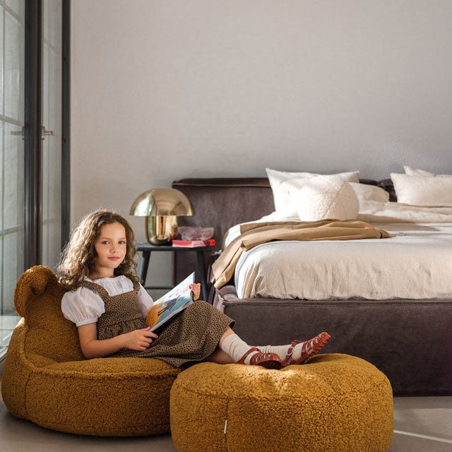 Sitzkissen Teddy mit Bärenohren "Bear Beanbag Maple" - little something