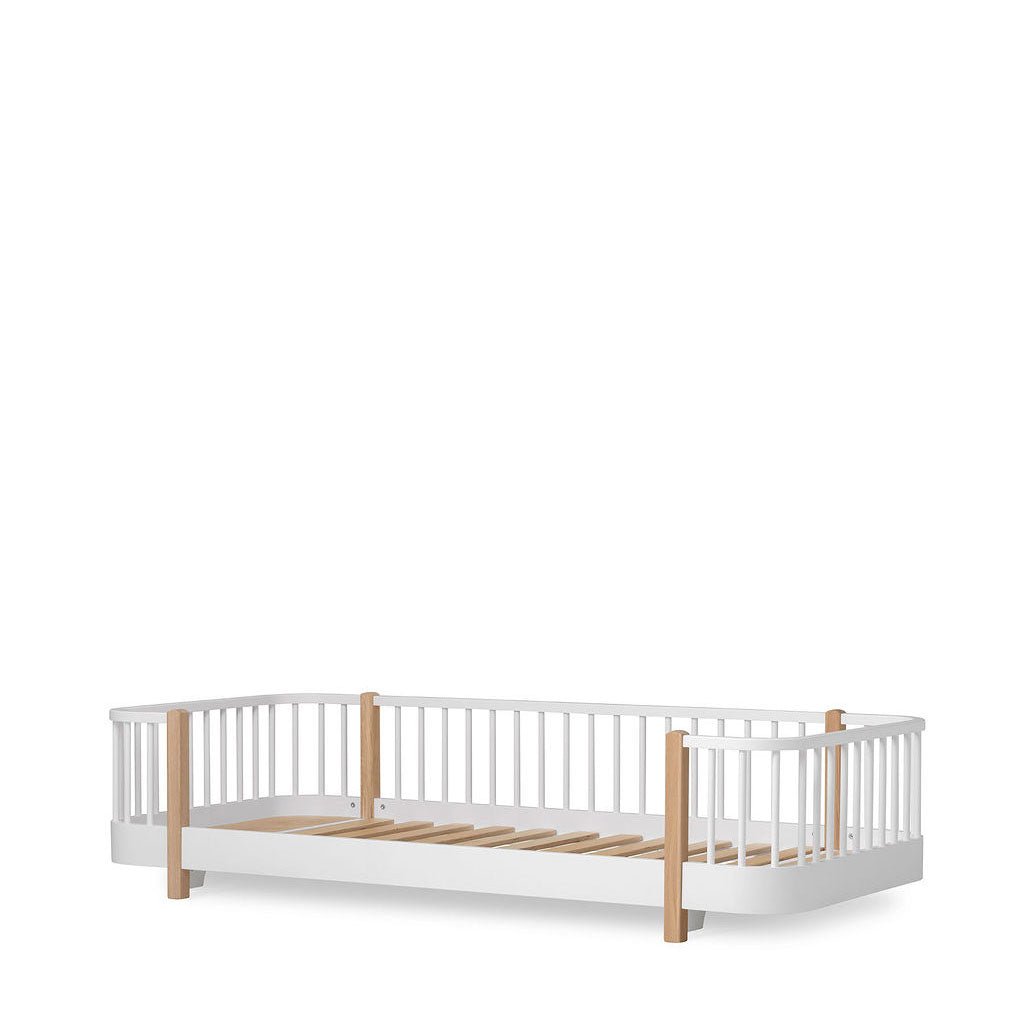 Wood Original Bodenbett 90x200 cm - Weiß/Eiche - little something