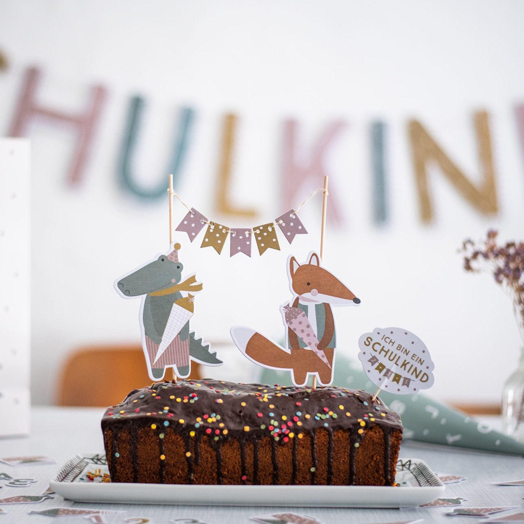 Cake Topper Schulkind Pastell - little something