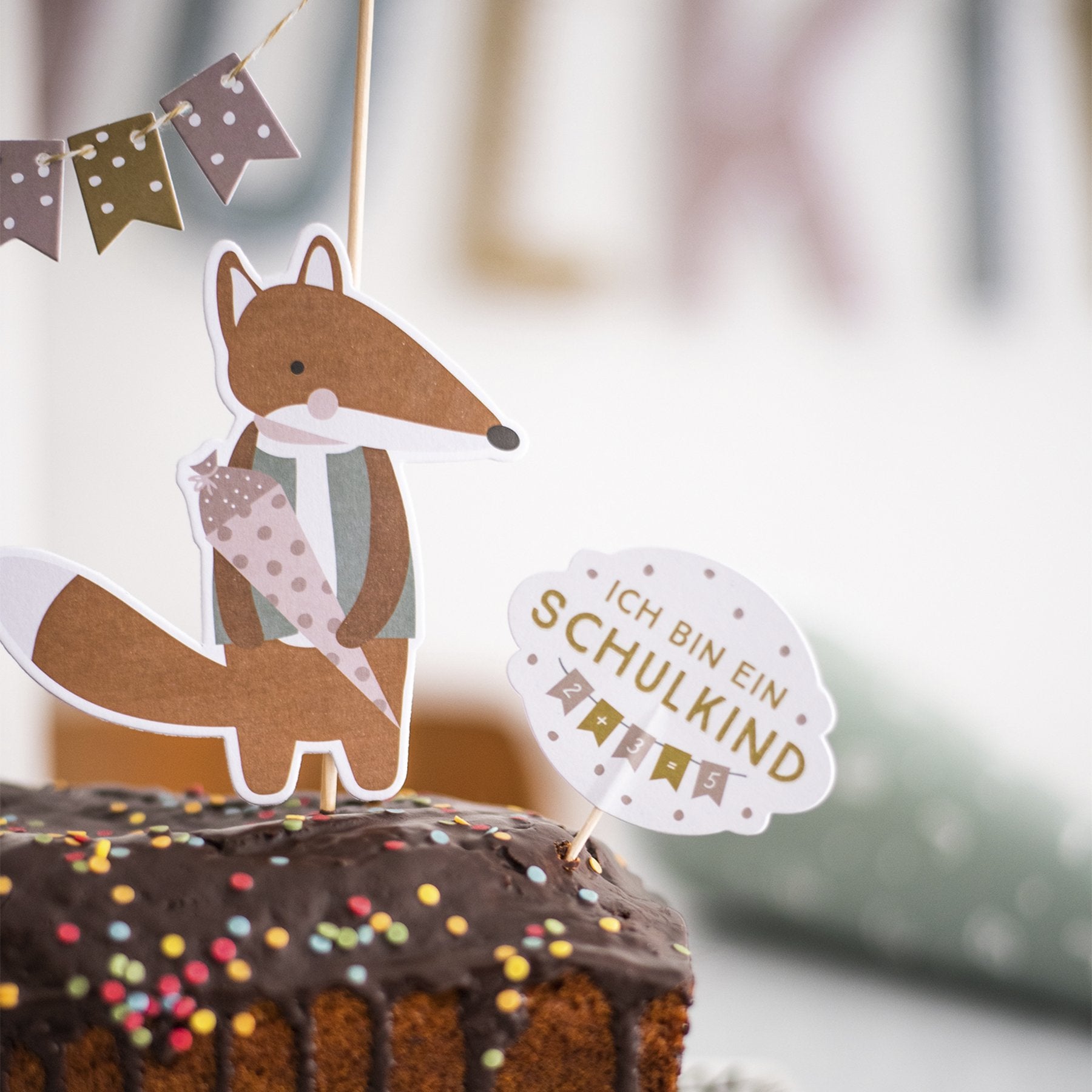 Cake Topper Schulkind Pastell - little something