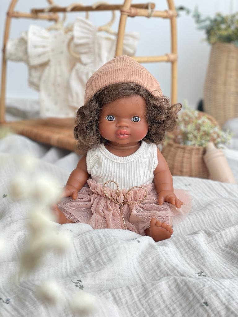 Puppe "Charlie" 34cm mit braunen Haaren und blauen Augen - little something