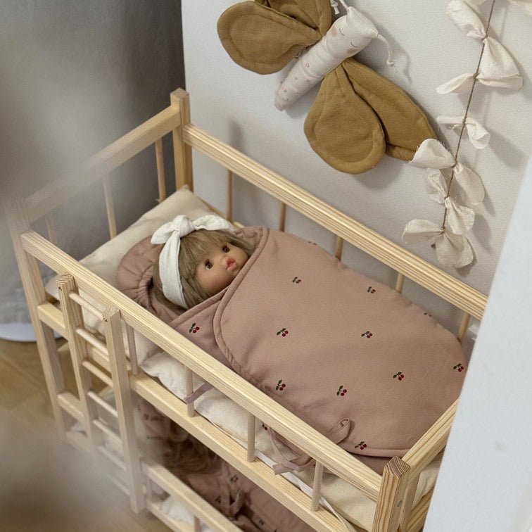 Puppenbett Etagenbett aus Holz inkl. Puppenbettwäsche - little something