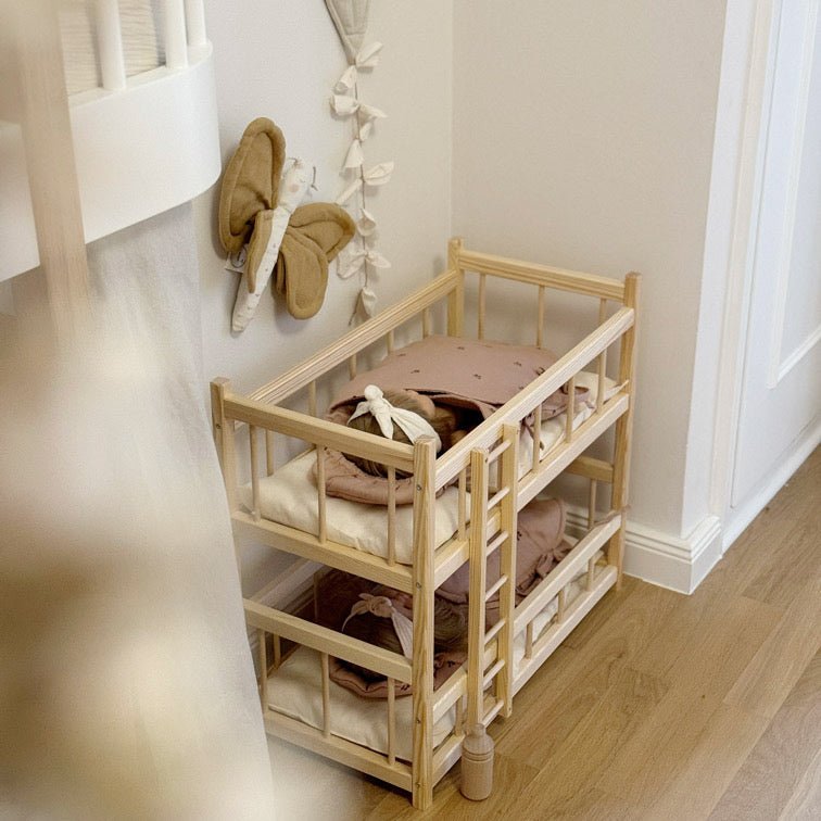 Puppenbett Etagenbett aus Holz inkl. Puppenbettwäsche - little something