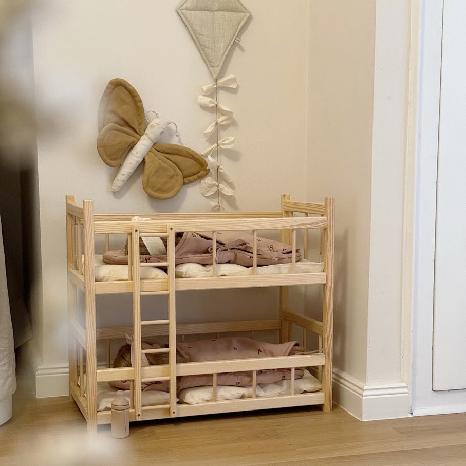 Puppenbett Etagenbett aus Holz inkl. Puppenbettwäsche - little something
