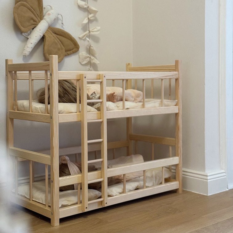 Puppenbett Etagenbett aus Holz inkl. Puppenbettwäsche - little something