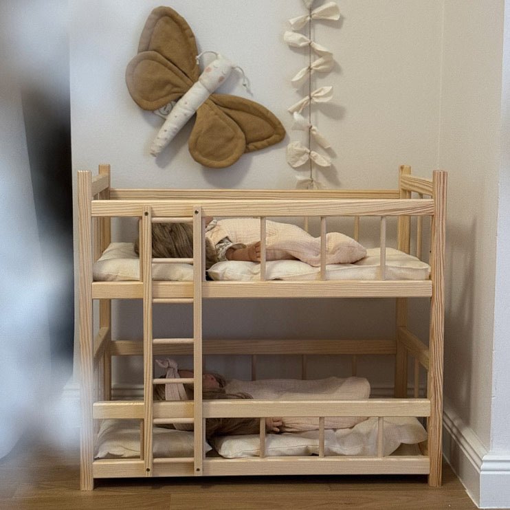 Puppenbett Etagenbett aus Holz inkl. Puppenbettwäsche - little something