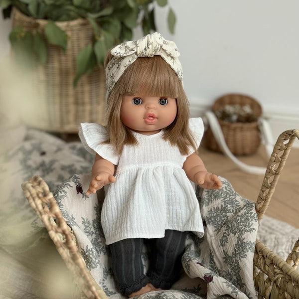 Puppenkleidung Bluse weiß aus Musselin für 34cm - 37cm Puppen - little something