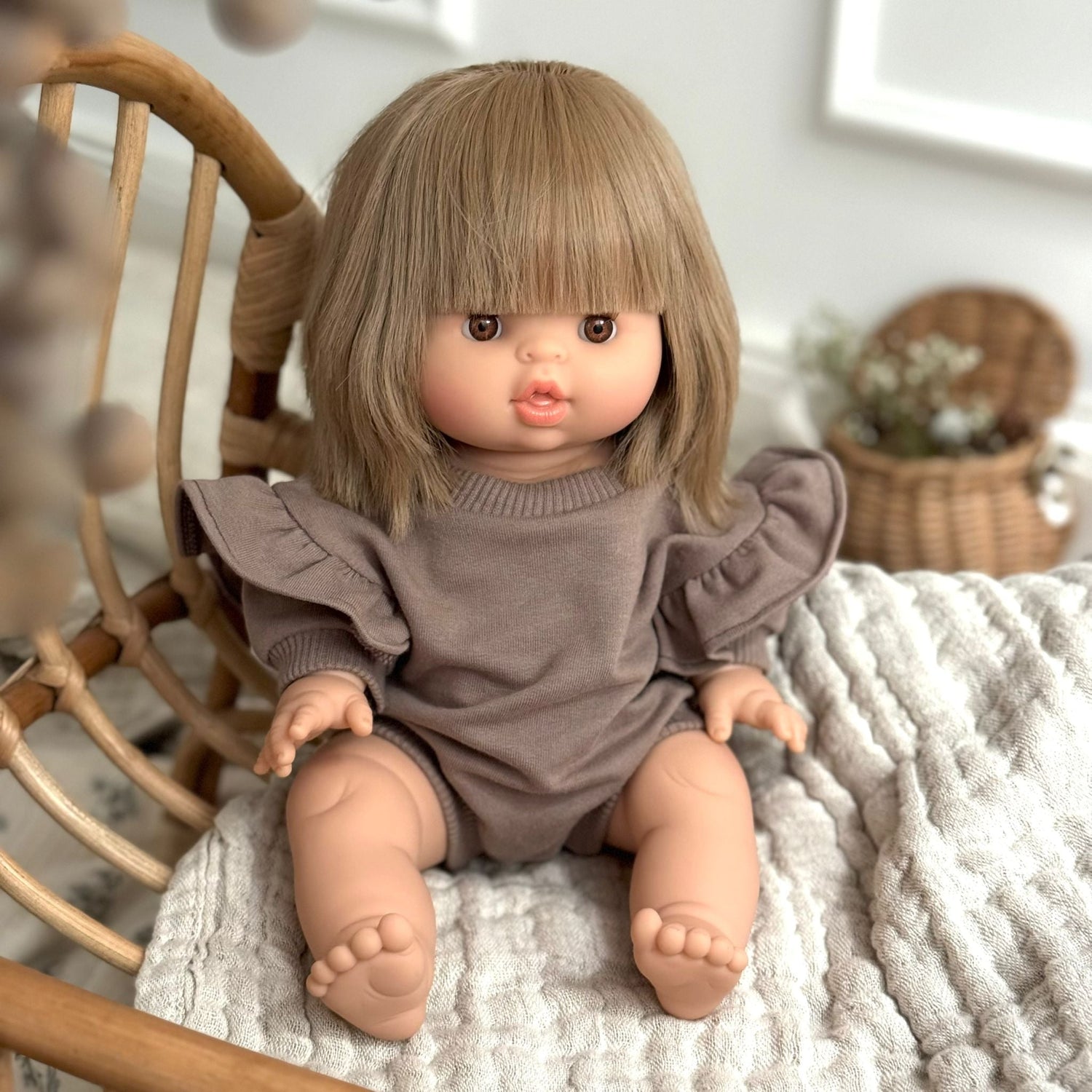 Puppenromper mit Rüschen earth für 34 - 37cm Puppen - little something