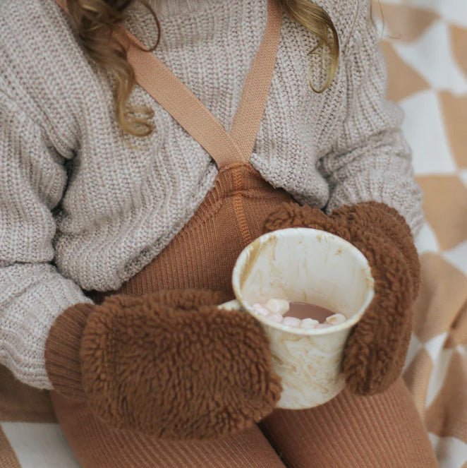 Strumpfhose Wooly cappuccino brown aus Merinowolle ohne Fuß - little something