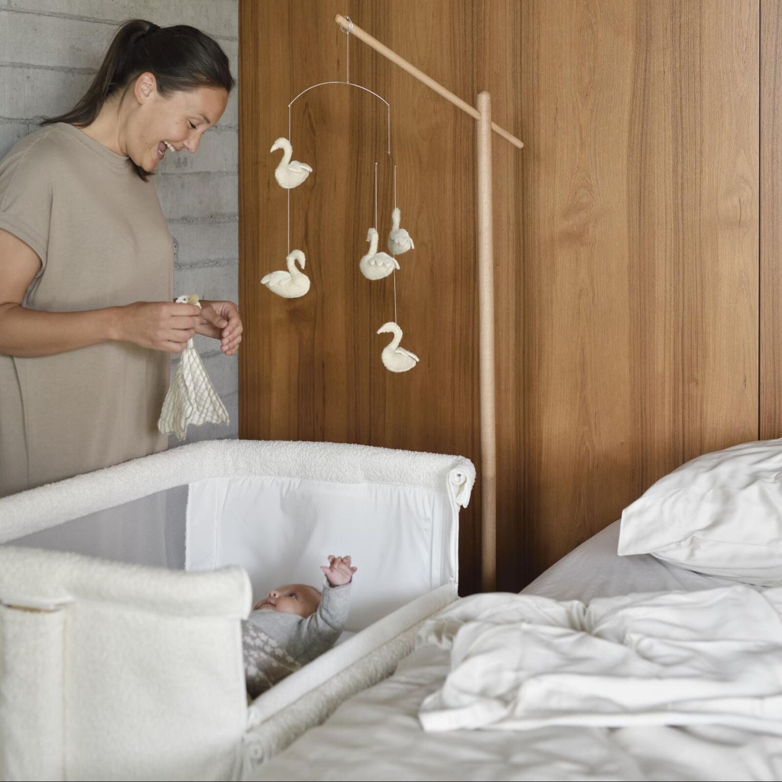Side-by-Side Beistellbett Cream