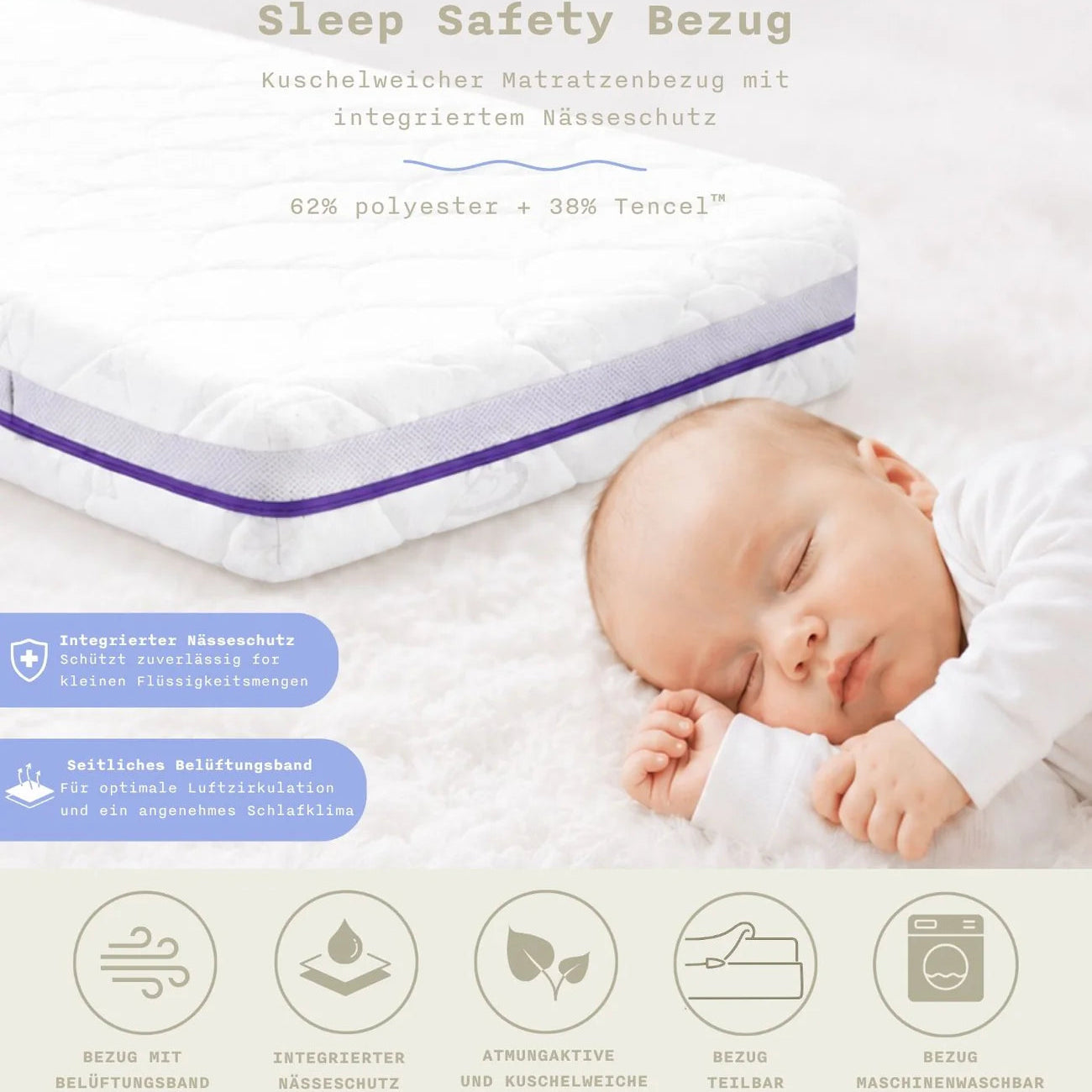 Matratze Polarstern für das 4-in-1 Babybett Nani x Träumeland