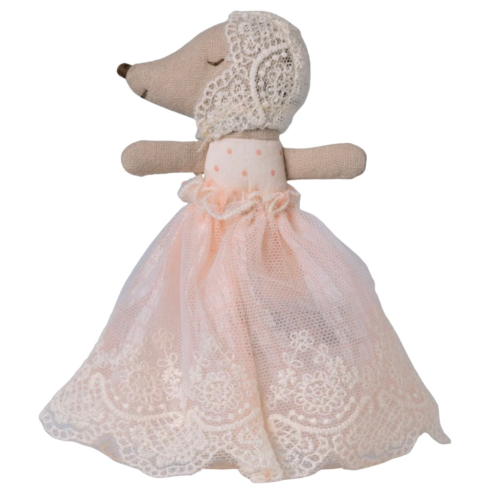 Babymaus im Kleid - Rose