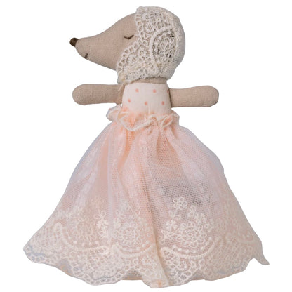 Babymaus im Kleid - Rose