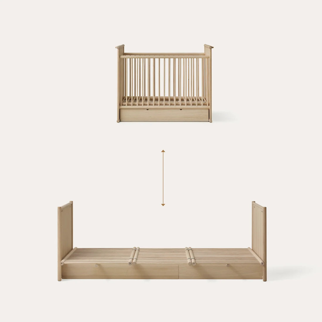 Camp Novel 2in1 Babybett 60x120cm &amp; Bett 120x200 cm, Eiche