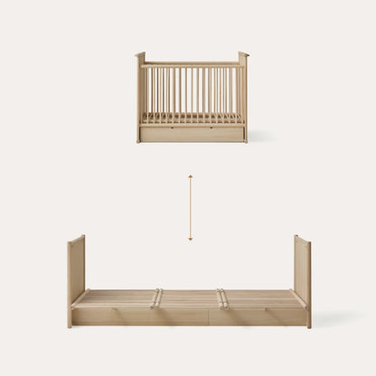 Camp Novel 2in1 Babybett 60x120cm &amp; Bett 120x200 cm, Eiche