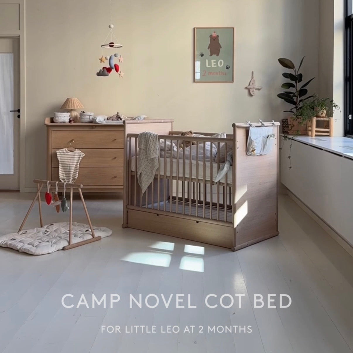 Camp Novel 2in1 Babybett 60x120cm &amp; Bett 120x200 cm, Eiche
